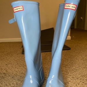 Baby blue hunter boots